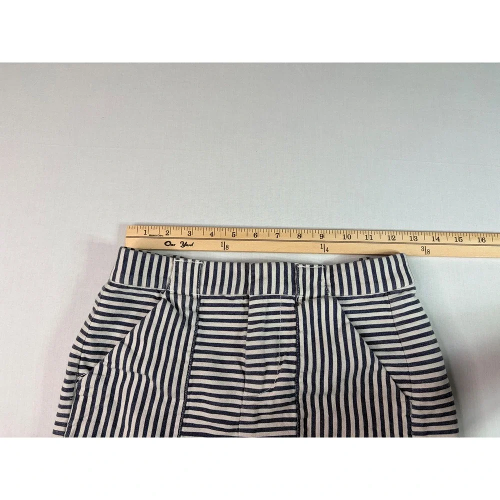 Madewell‎ Striped Mini Skirt Womens Size 0 Black White Pockets Casual